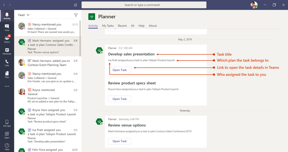 Get notifications about your Planner task assignments in Microsoft Teams