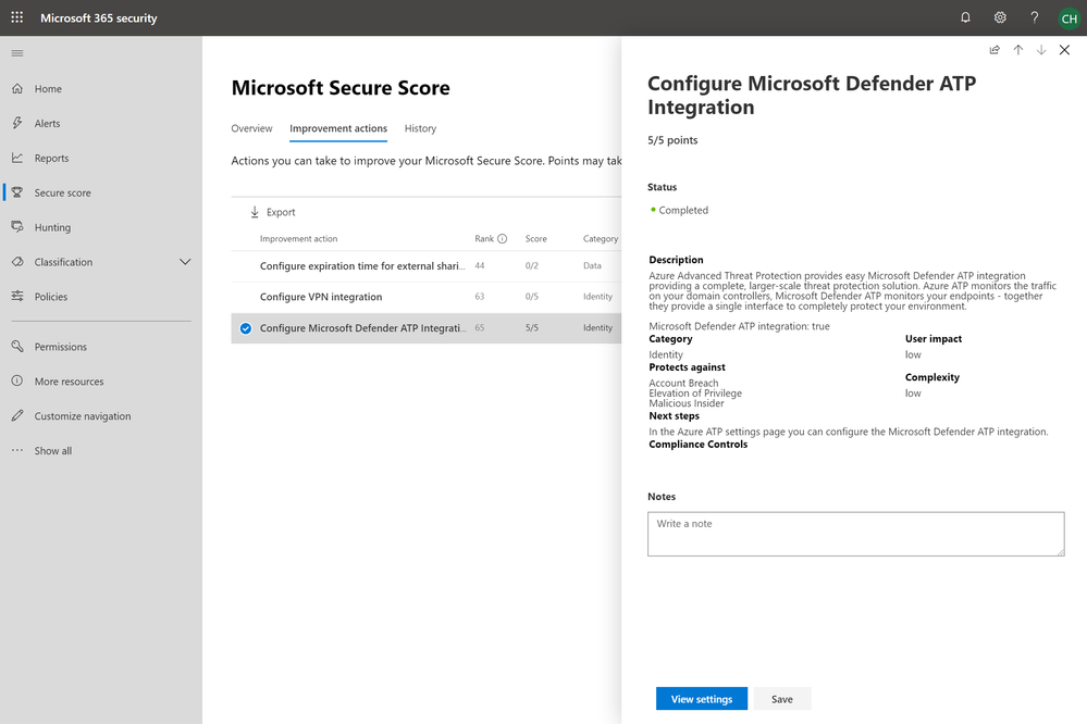 2019 - Blog 03 - Secure Score - Configure Microsoft Defender ATP Integration.png