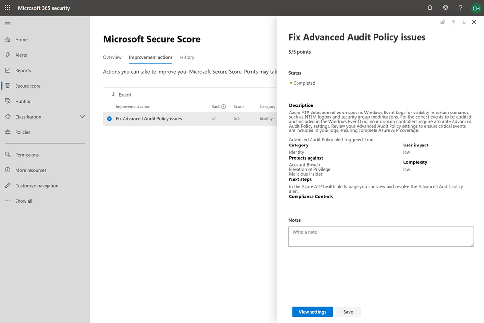 2019 - Blog 03 - Secure Score - Fix Advanced Audit Policy issues.png