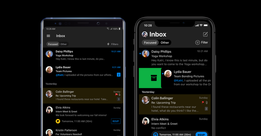 Image result for Microsoft Outlook for iOS also updated with iOS 13 Day/Night mode support
