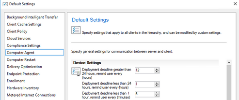 Can be found within SCCM console under client settings