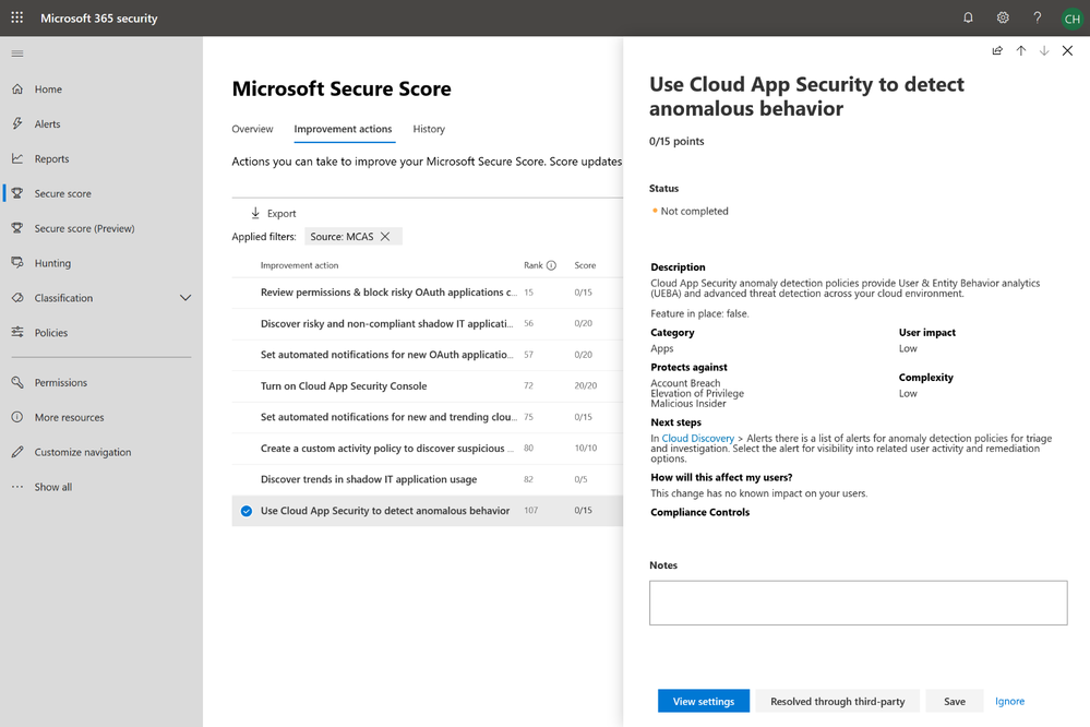 Improve your Cloud Security posture with Microsoft Secure Score
