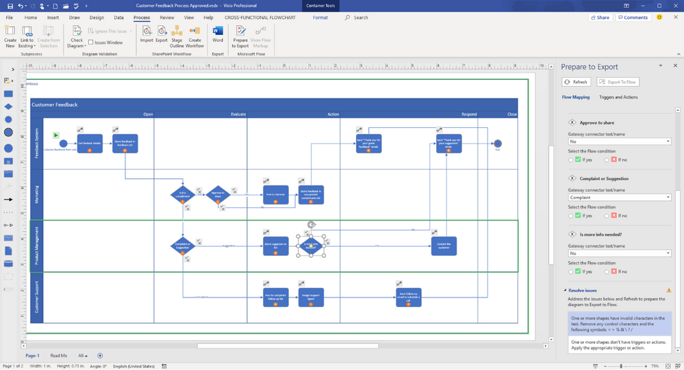 Export Visio diagrams to Power Automate is now generally 