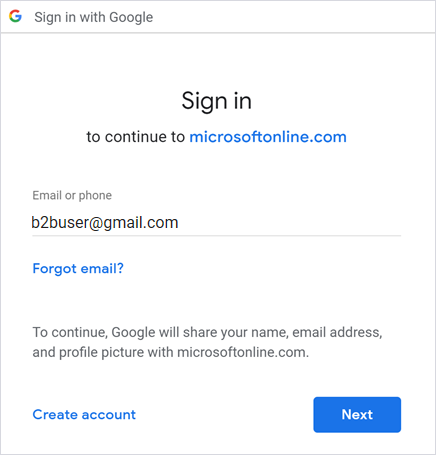 Sign in with Google social IDs is now generally available for Azure AD B2B Collaboration 1.png