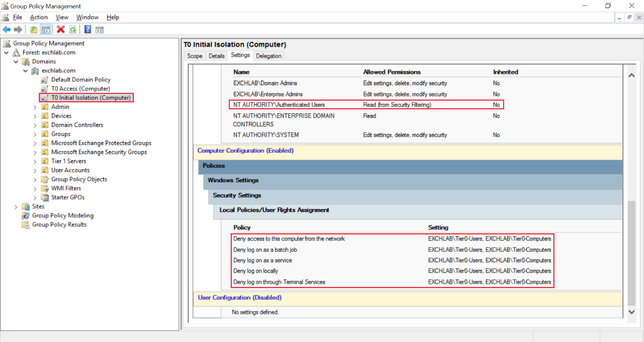Initially Isolate Tier 0 Assets with Group Policy to Start Administrative Tiering