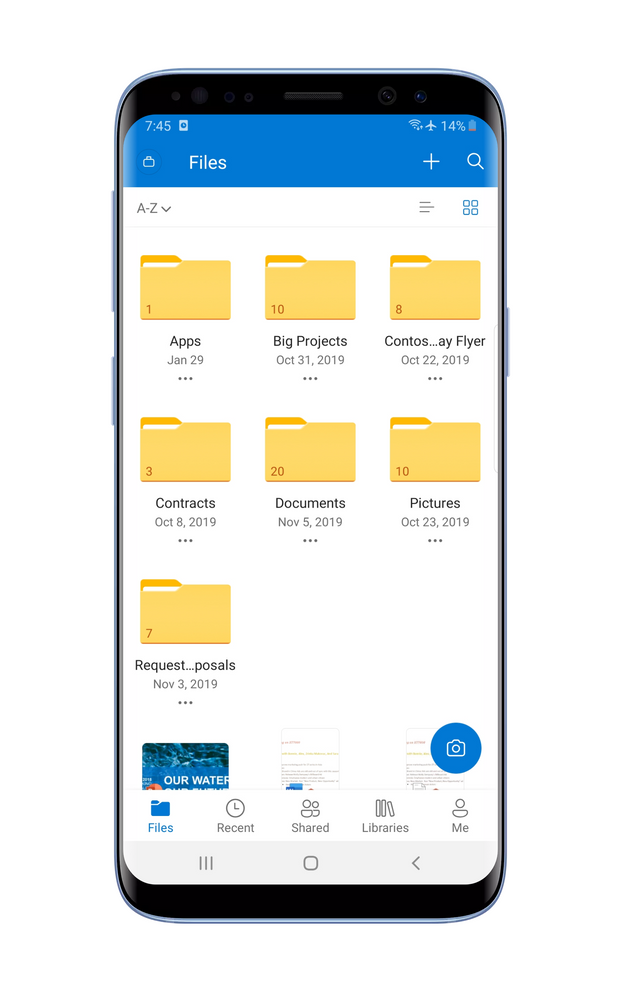 Nuovo design OneDrive per Android