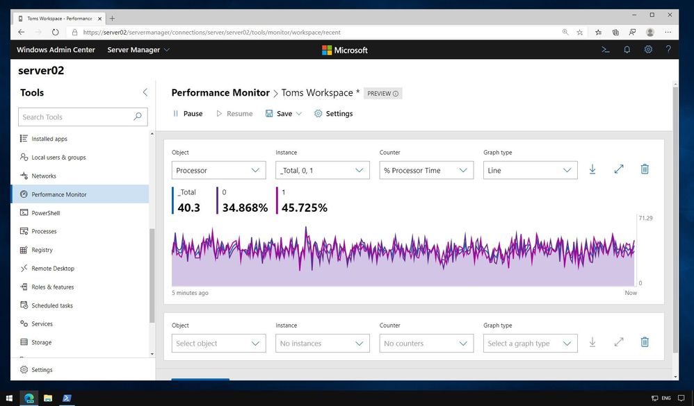 Windows Admin Center Performance Monitor