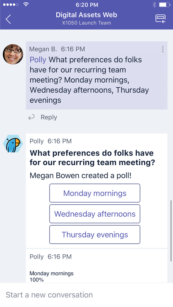 Interact with bots right in Microsoft Teams mobile apps