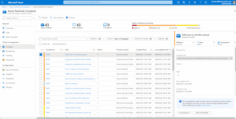 Review and update logged events for CMMC with Azure Sentinel