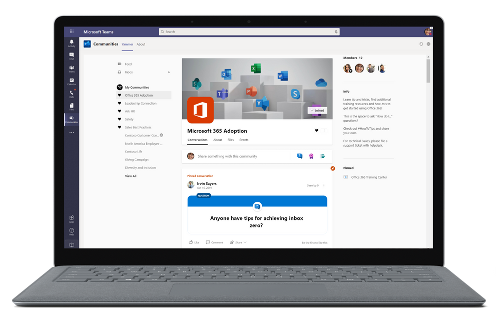 The new Yammer experience is available in the Yammer app for Microsoft Teams