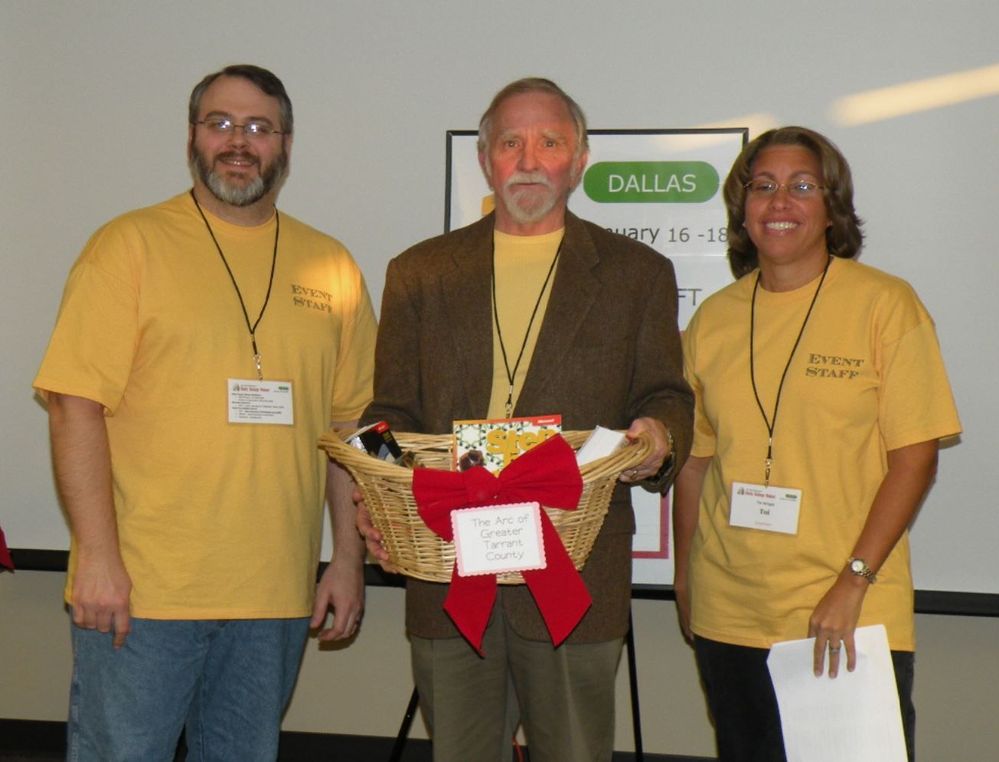 Giving out prizes from the inaugural GiveCamp back in 2009