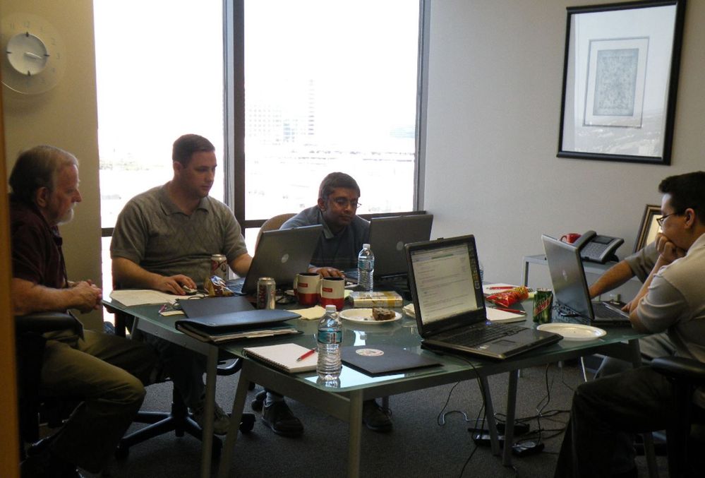 Volunteer developers at work, helping build websites for nonprofits (2009)