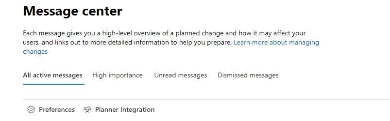 Planner integration for message center posts