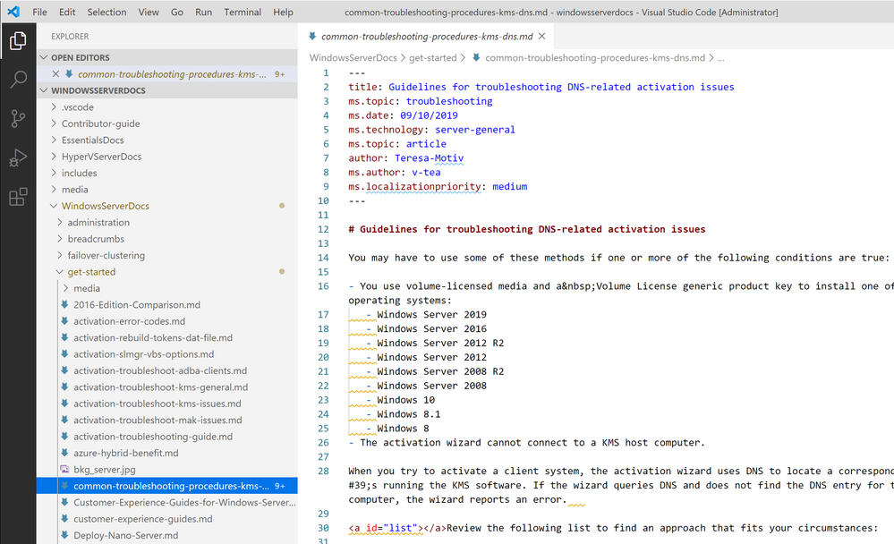 Visual Studio Code folder structure
