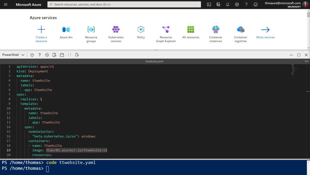 Deploy a Windows Server container on Azure Kubernetes Service (AKS)
