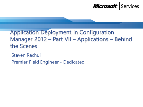 Video Tutorial: Applications behind the scenes - Application Deployment Part 7