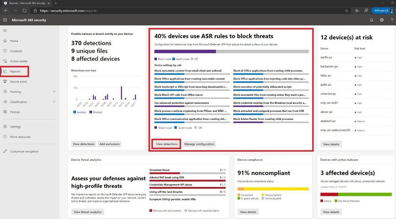 Microsoft Threat Protection ASR Events