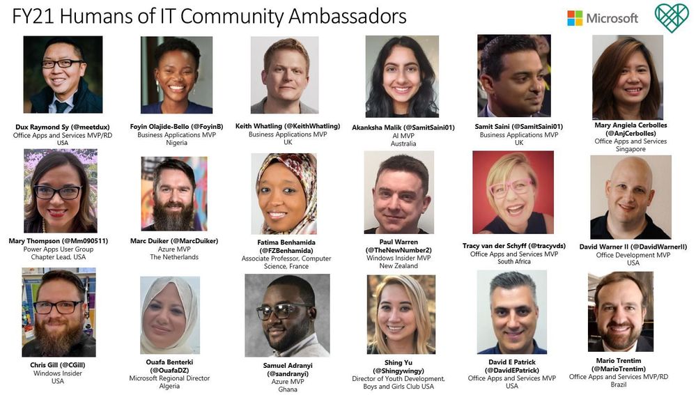 FY21 Humans of IT Community Ambassadors