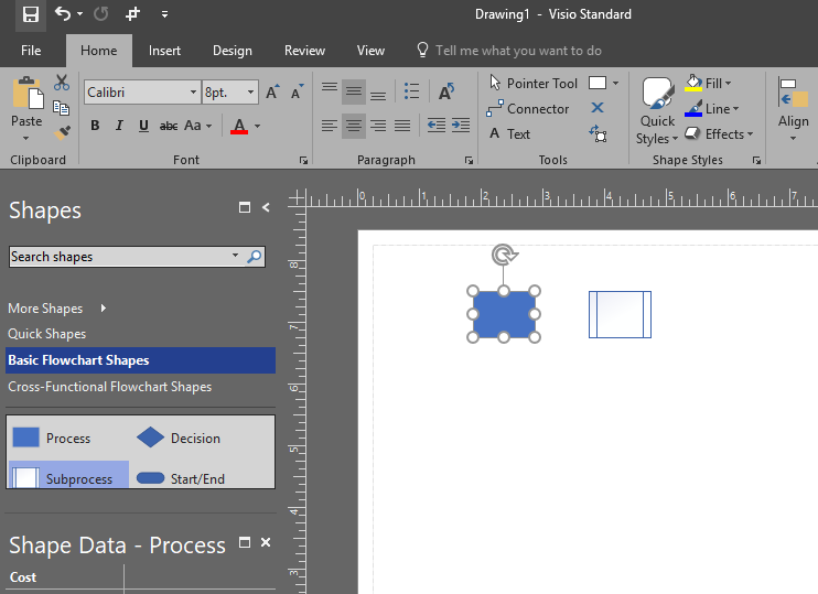 How do I find the Process Tab in Microsoft Visio ...