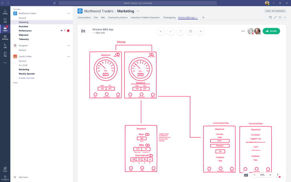 Collaborate on a whiteboard with Freehand by InVision in Microsoft Teams