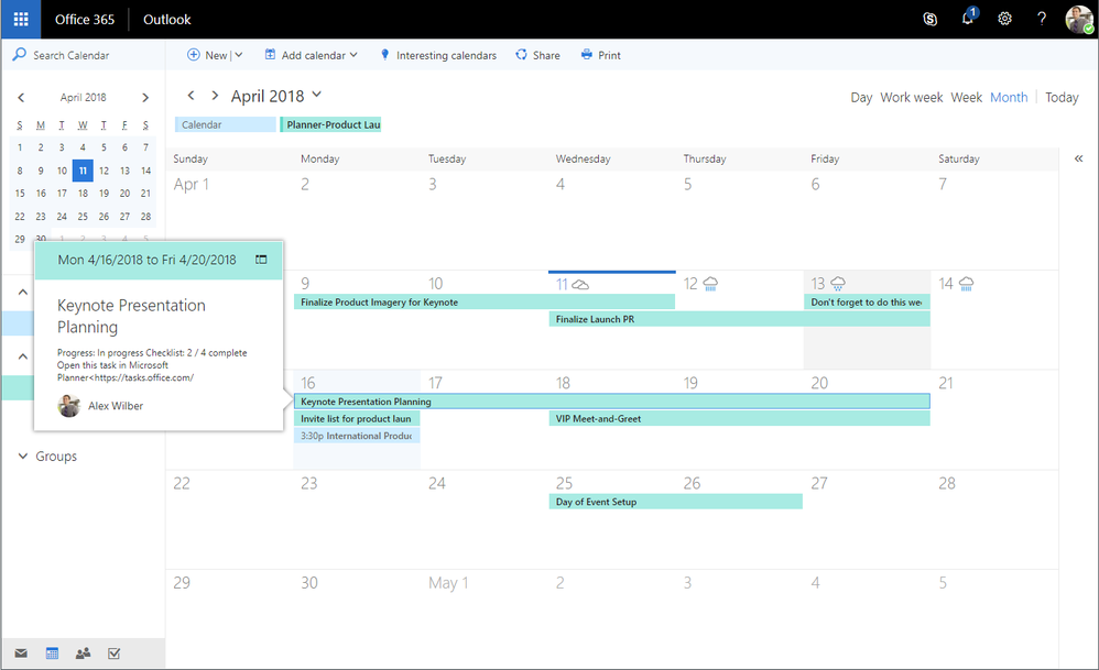 View Planner Tasks On Your Outlook Calendar Microsoft Tech